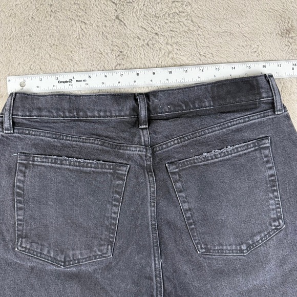Abercrombie & Fitch The Dad High Rise Black Wash Denim Jeans Size 32 14L - Picture 7 of 10